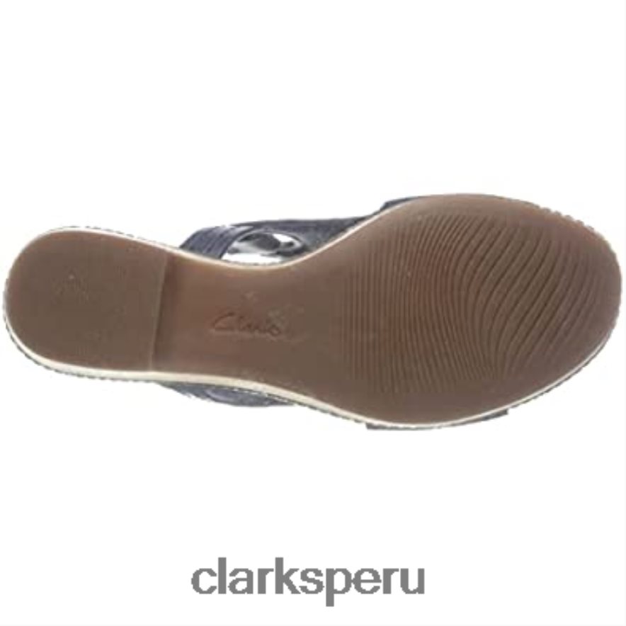 Sandalia clarks giselle sea de ante azul marino para mujer mujer Clarks 40N4LX544 gamuza azul marino