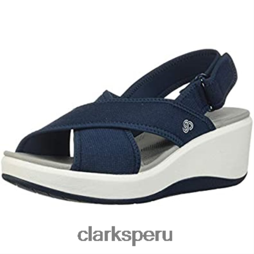 Sandalia clarks step cali cove de textil azul marino para mujer mujer Clarks 40N4LX2379 textil azul marino