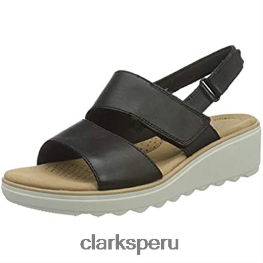 Sandalia con cuña Jillian Pearl para mujer clarks negro mujer Clarks 40N4LX1055 cuero negro