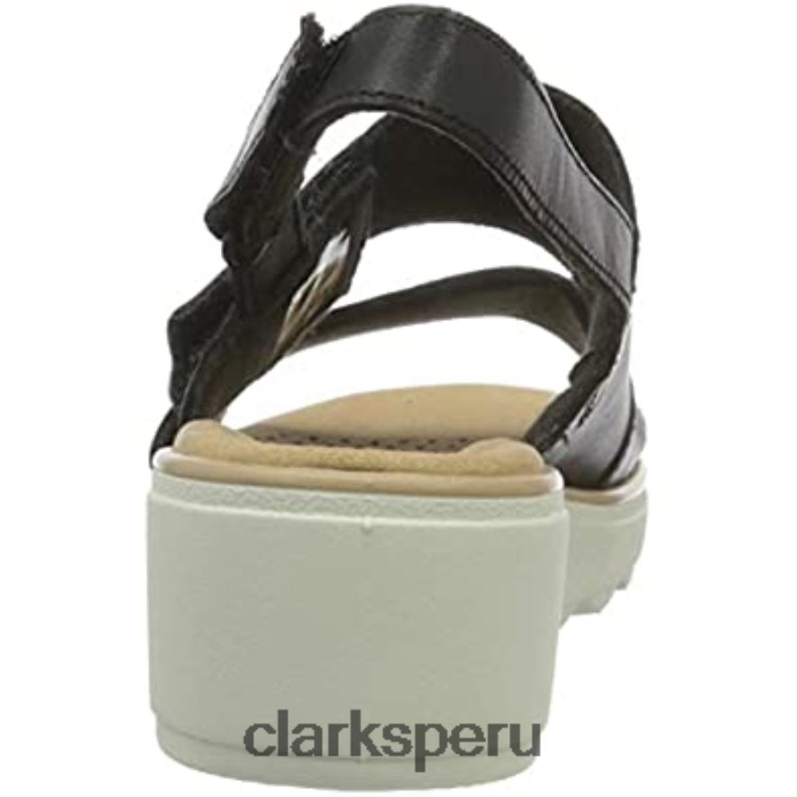 Sandalia con cuña Jillian Pearl para mujer clarks negro mujer Clarks 40N4LX1055 cuero negro