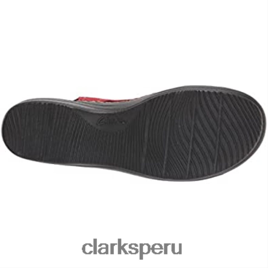 Sandalia de cuña estilo merliah clarks de piel roja para mujer mujer Clarks 40N4LX2920 cuero rojo
