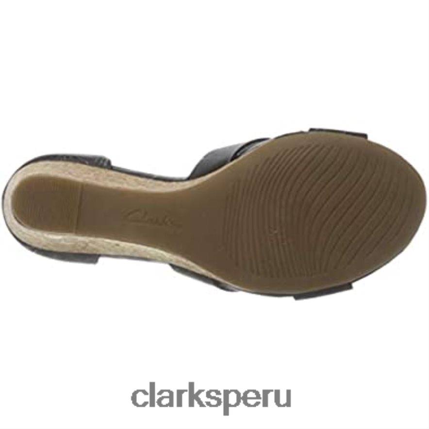 Sandalia de tacón Clarks Margee Gracie de piel negra para mujer mujer Clarks 40N4LX1067 cuero negro