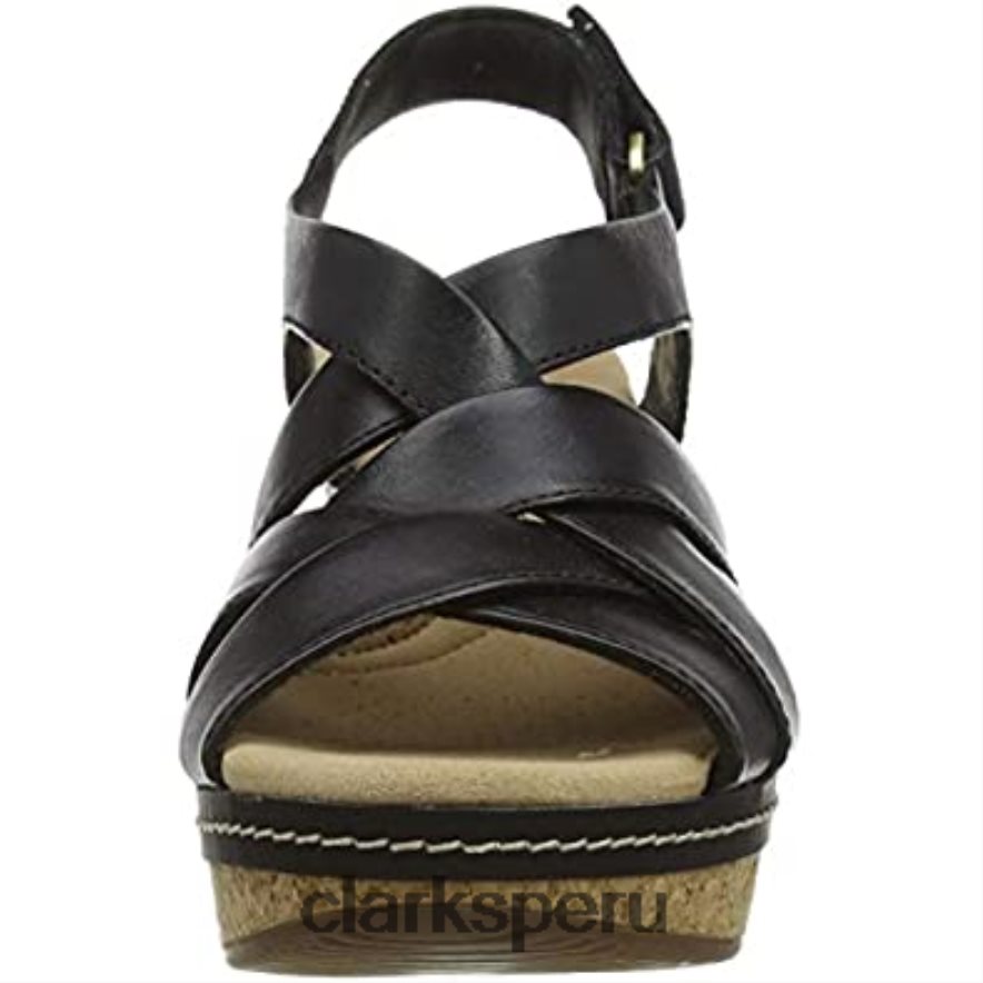 Sandalia de tacón clarks annadel rayna de piel negra para mujer mujer Clarks 40N4LX1080