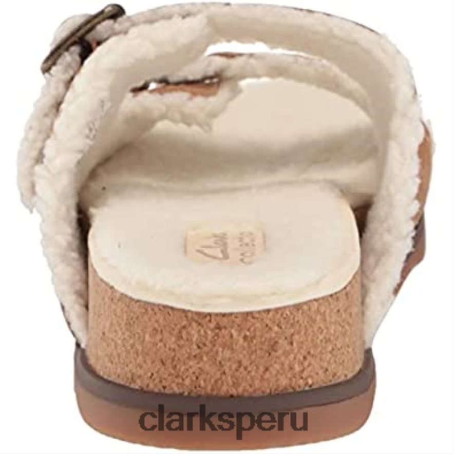 Sandalia plana Clarks Brynn Sparkle de ante color tostado para mujer mujer Clarks 40N4LX1336 gamuza color canela