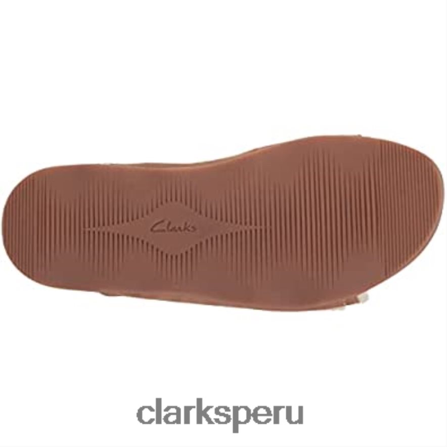 Sandalia plana Clarks Brynn Sparkle de ante color tostado para mujer mujer Clarks 40N4LX1336 gamuza color canela