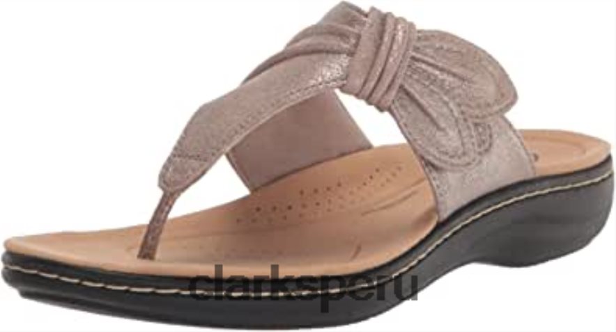 Sandalia plana Clarks mujer laurieann rae taupe metalizado sintético mujer Clarks 40N4LX426