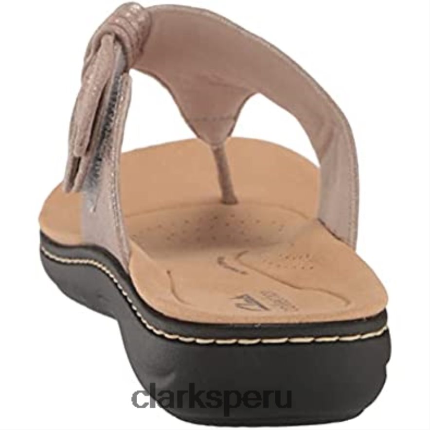 Sandalia plana Clarks mujer laurieann rae taupe metalizado sintético mujer Clarks 40N4LX426