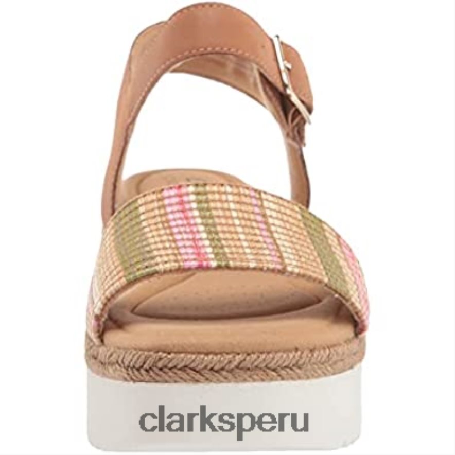 Sandalia plana clarks lana Shore combinada color tostado claro para mujer mujer Clarks 40N4LX1352 combinación bronceado claro
