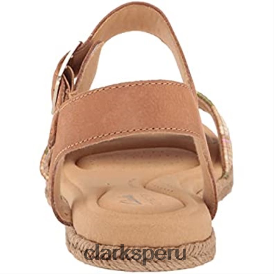 Sandalia plana clarks lana Shore combinada color tostado claro para mujer mujer Clarks 40N4LX1352 combinación bronceado claro