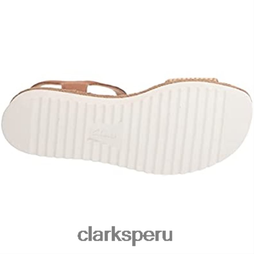 Sandalia plana clarks lana Shore combinada color tostado claro para mujer mujer Clarks 40N4LX1352 combinación bronceado claro