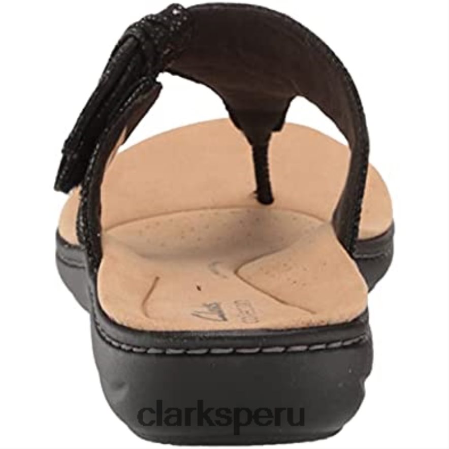 Sandalia plana clarks laurieann rae de mujer negra mujer Clarks 40N4LX467