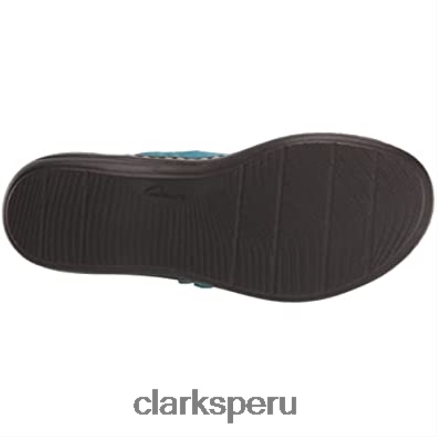 Sandalia plana clarks laurieann rae de textil turquesa para mujer mujer Clarks 40N4LX312