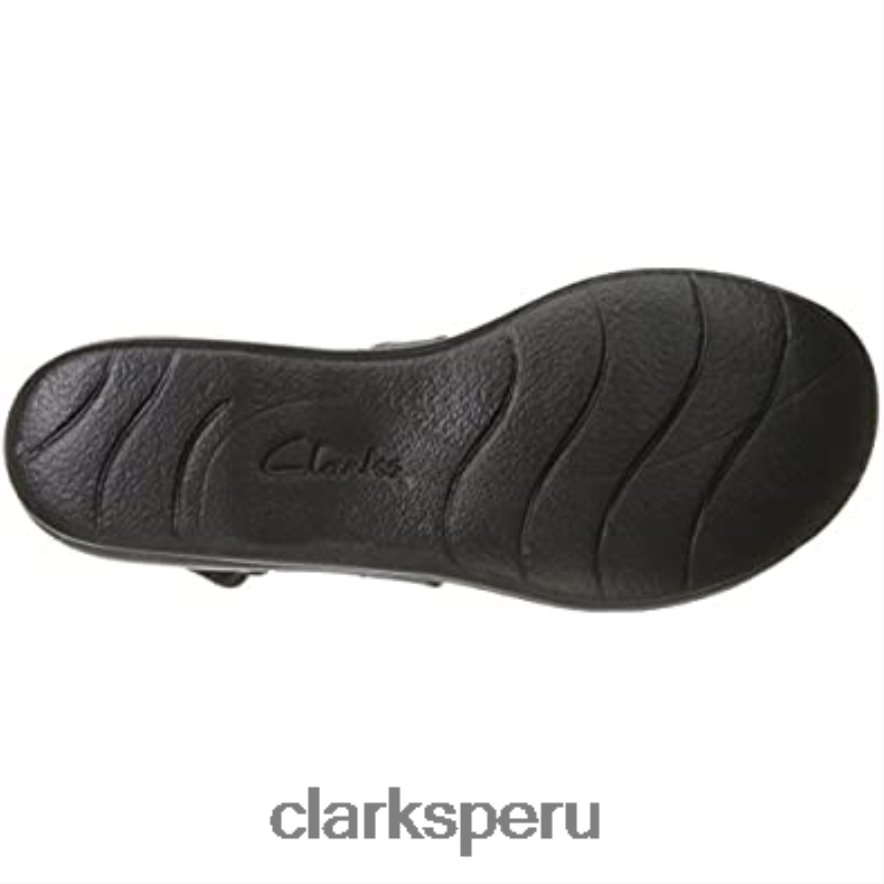 Sandalia plana clarks leisa lakelyn de piel azul marino para mujer mujer Clarks 40N4LX1867 cuero azul marino