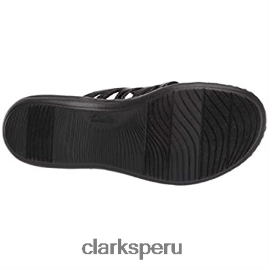 Sandalia plana clarks mujer laurieann mara combi piel sintética negra mujer Clarks 40N4LX2008 combi sintetico cuero negro