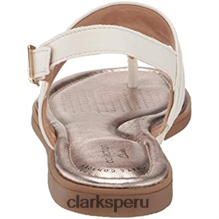 Sandalia plana clarks reyna glam mujer blanco sintetico mujer Clarks 40N4LX1202