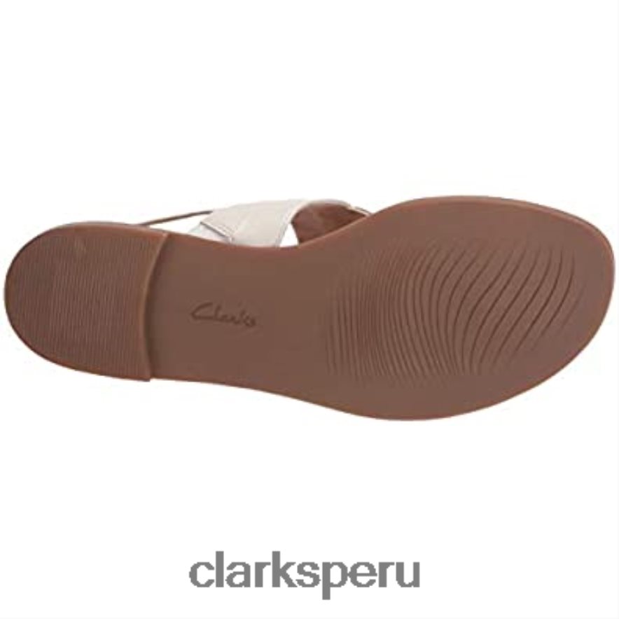 Sandalia plana clarks reyna glam mujer blanco sintetico mujer Clarks 40N4LX1202