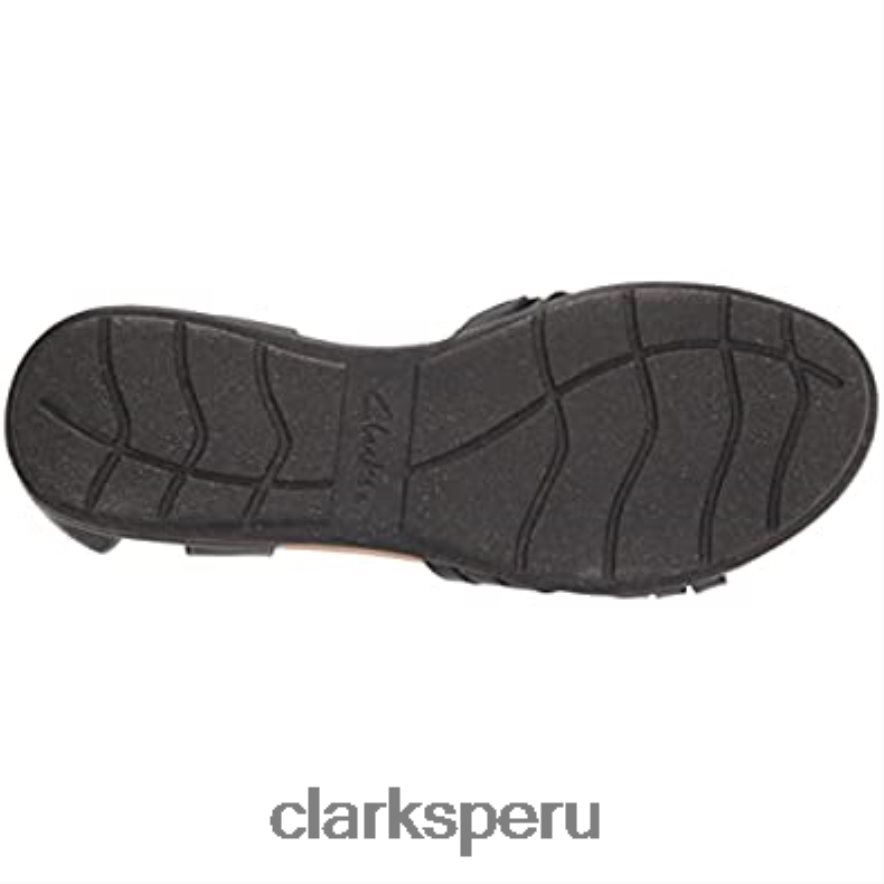 Sandalia plana clarks roseville cove piel negro mujer Clarks 40N4LX1058 cuero negro