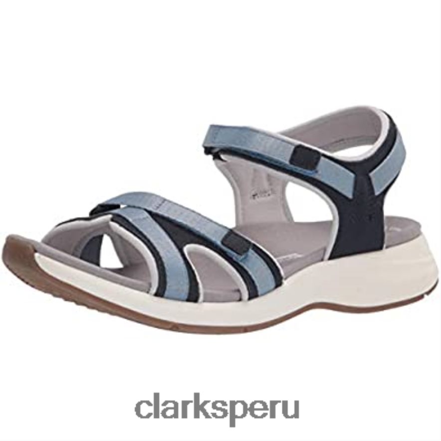 Sandalia plana clarks solan drift piel ante azul marino mujer Clarks 40N4LX1074