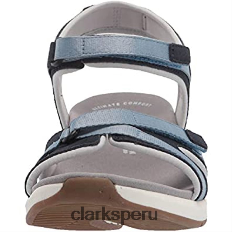 Sandalia plana clarks solan drift piel ante azul marino mujer Clarks 40N4LX1074
