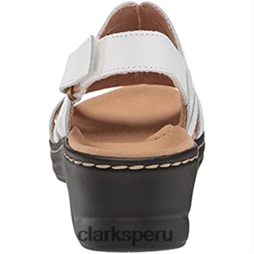 Sandalia plana mujer clarks lexi jade combi piel sintética blanca mujer Clarks 40N4LX272 combi sintetica cuero blanco