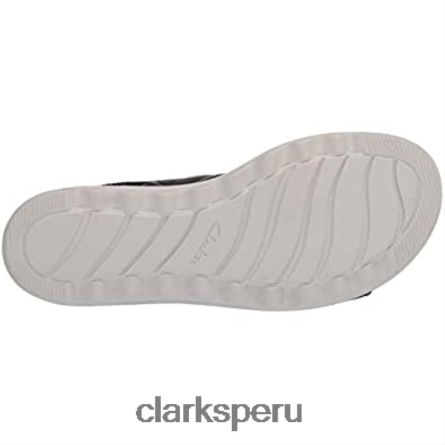 Sandalias Clarks Jillian de cuero negro con cuña baja para mujer mujer Clarks 40N4LX825 cuero negro