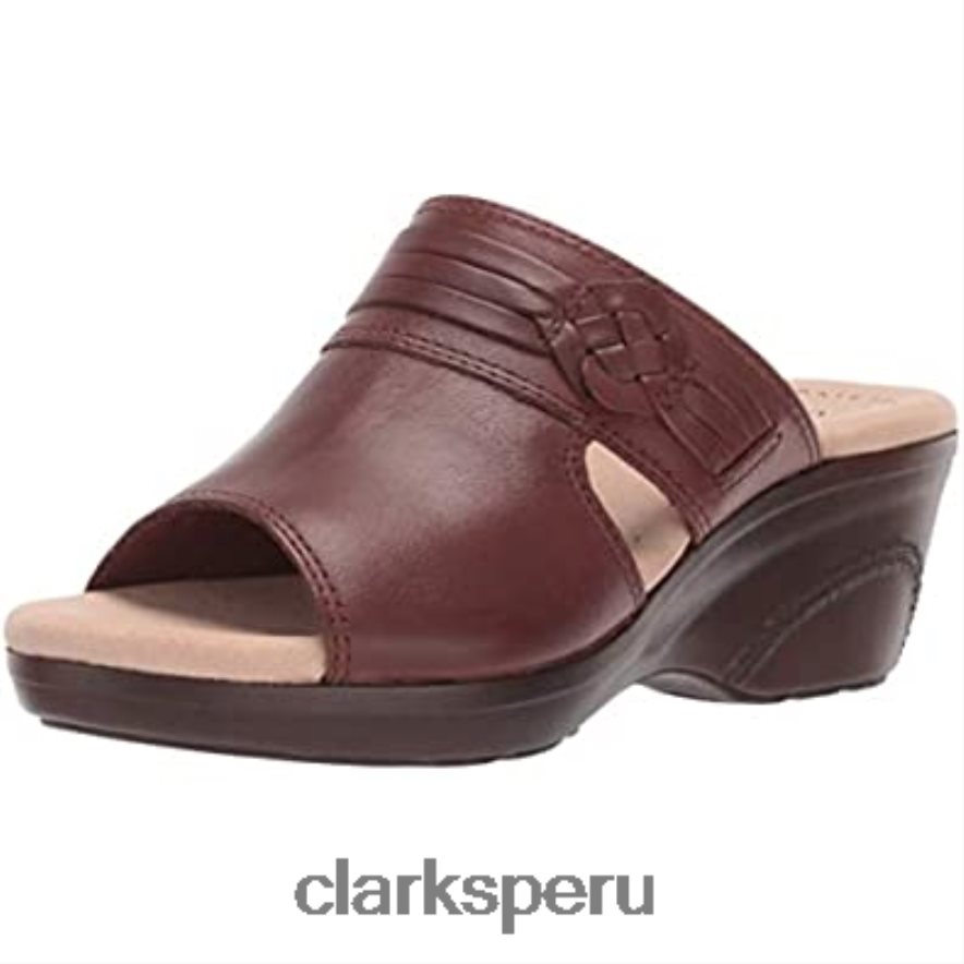 Sandalias Clarks Lynette Trudie de piel caoba para mujer mujer Clarks 40N4LX2834 cuero caoba