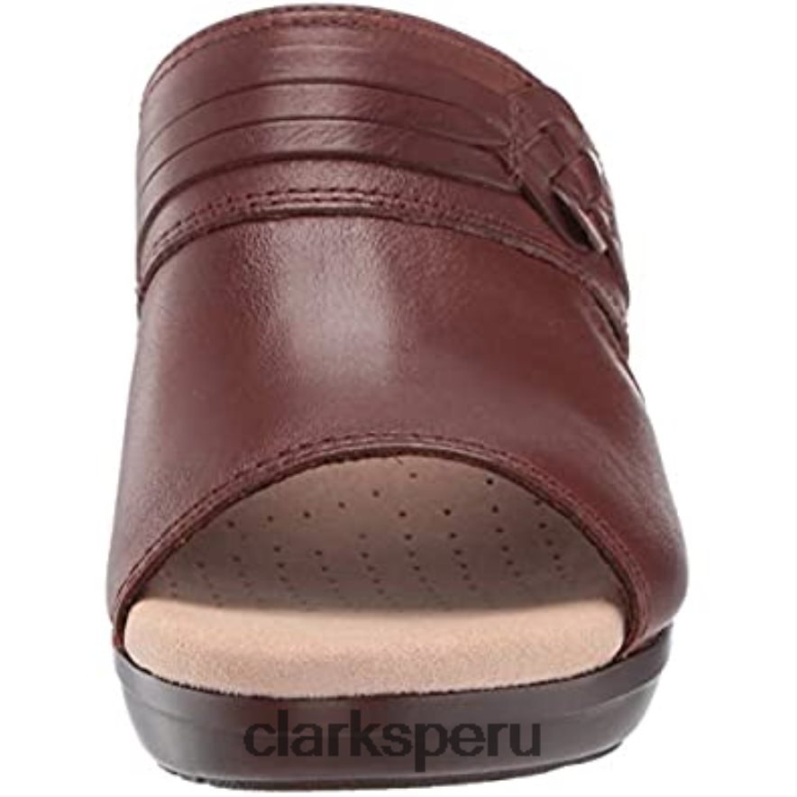 Sandalias Clarks Lynette Trudie de piel caoba para mujer mujer Clarks 40N4LX2834 cuero caoba
