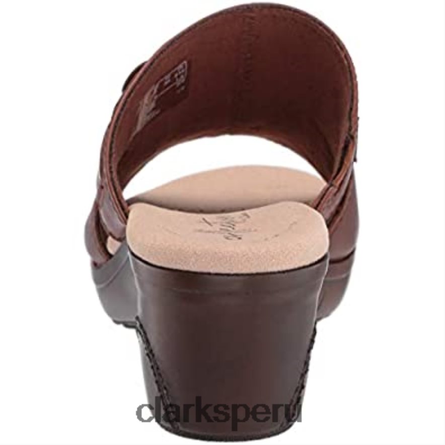 Sandalias Clarks Lynette Trudie de piel caoba para mujer mujer Clarks 40N4LX2834 cuero caoba