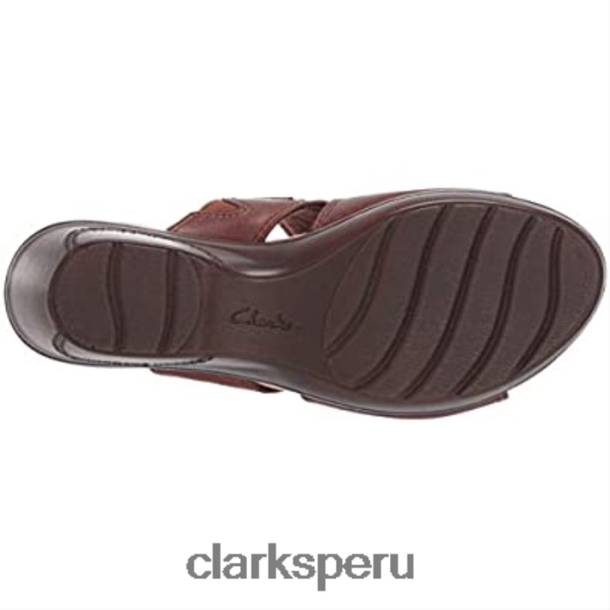 Sandalias Clarks Lynette Trudie de piel caoba para mujer mujer Clarks 40N4LX2834 cuero caoba