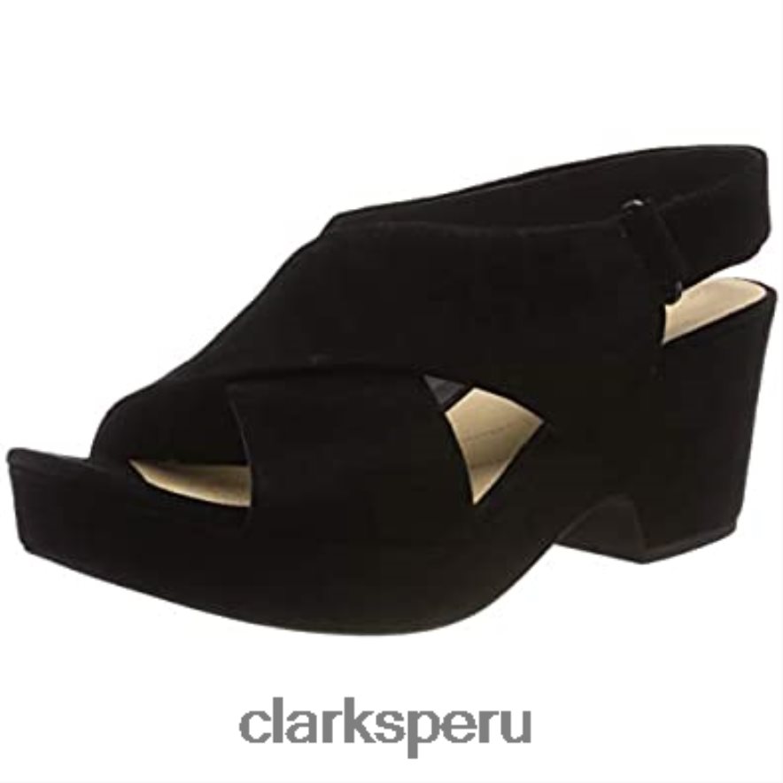 Sandalias Clarks Maritsa Lara con tira al tobillo para mujer negro mujer Clarks 40N4LX2026 ante negro