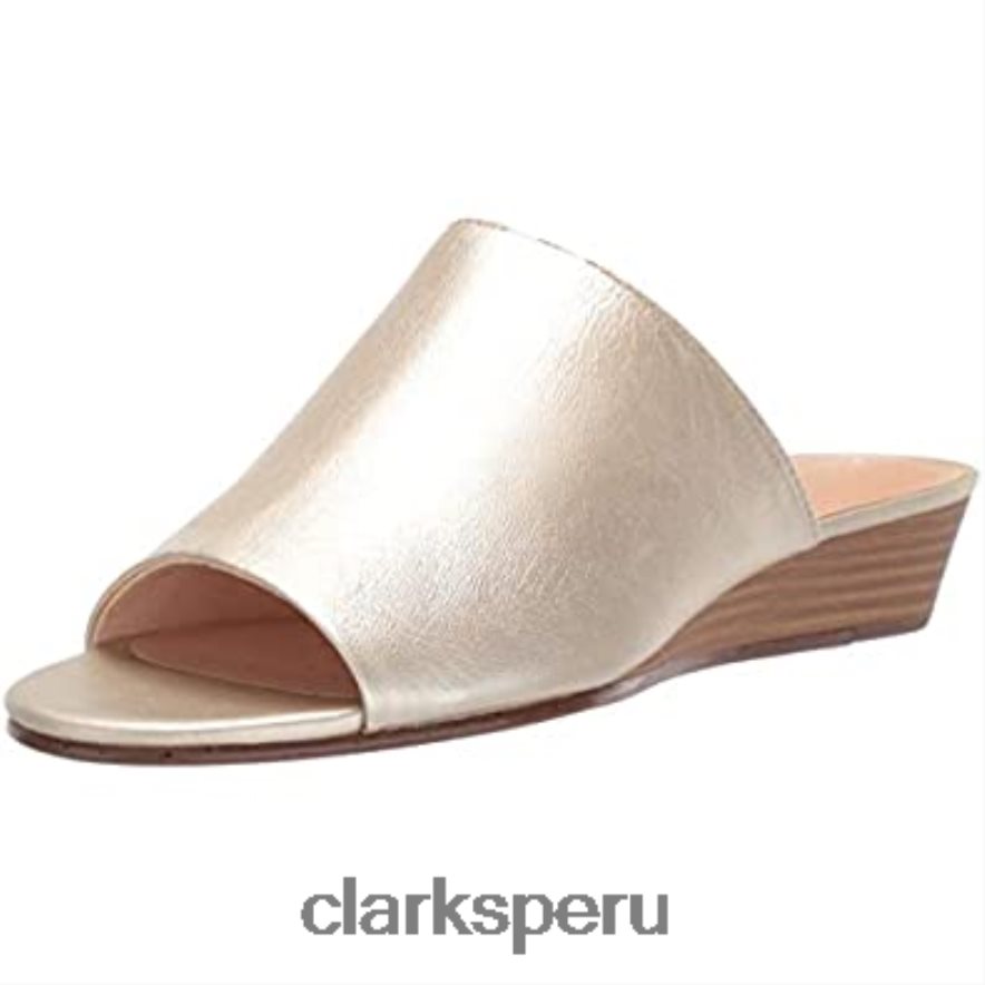 Sandalias Clarks Mena Rose de piel metalizada para mujer mujer Clarks 40N4LX1089 cuero metalizado