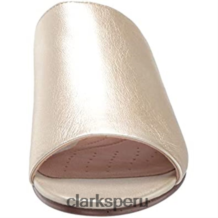 Sandalias Clarks Mena Rose de piel metalizada para mujer mujer Clarks 40N4LX1089 cuero metalizado