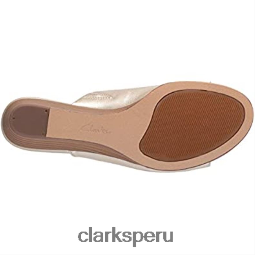 Sandalias Clarks Mena Rose de piel metalizada para mujer mujer Clarks 40N4LX1089 cuero metalizado