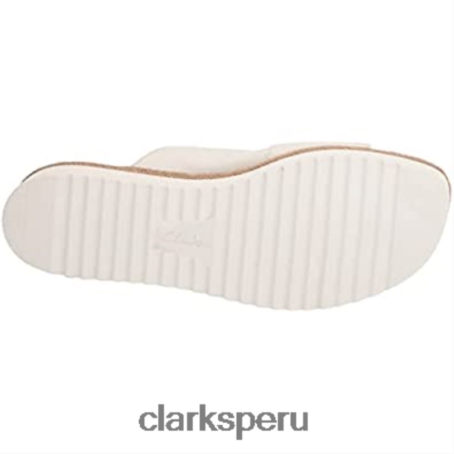 Sandalias clarks lana beach de cuero blanco para mujer mujer Clarks 40N4LX1721 cuero blanco