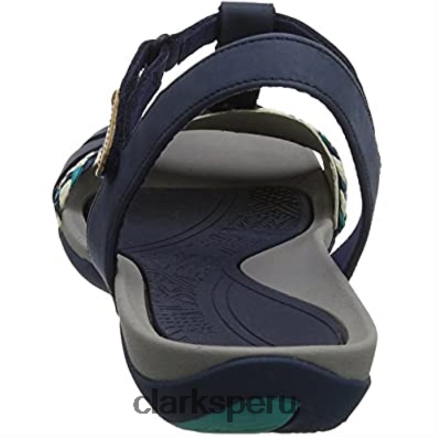 Sandalias con tacón de cuña Clarks Tea Lite Grace azul marino para mujer mujer Clarks 40N4LX1464 azul marino