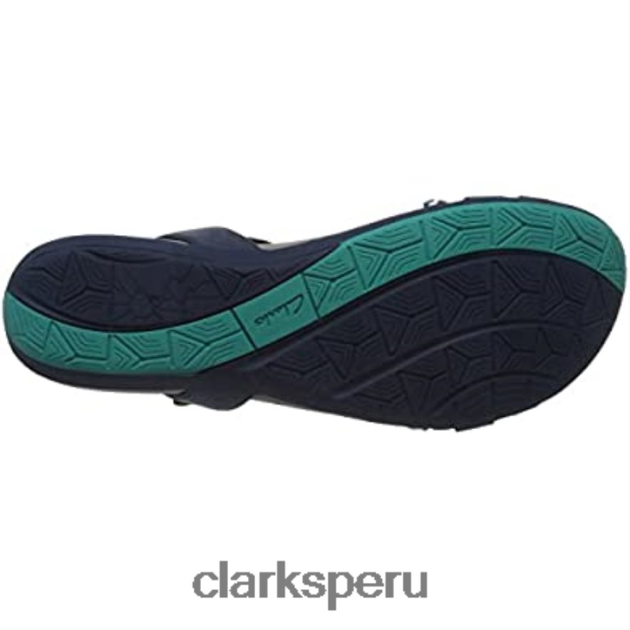 Sandalias con tacón de cuña Clarks Tea Lite Grace azul marino para mujer mujer Clarks 40N4LX1464 azul marino