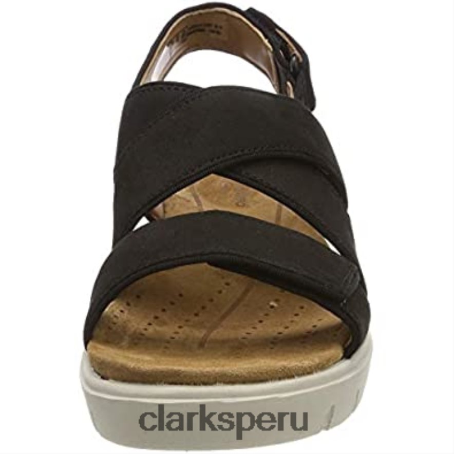 Sandalias con tira trasera de mujer Clarks Un Karely Dew en negro mujer Clarks 40N4LX1843 nubuck negro