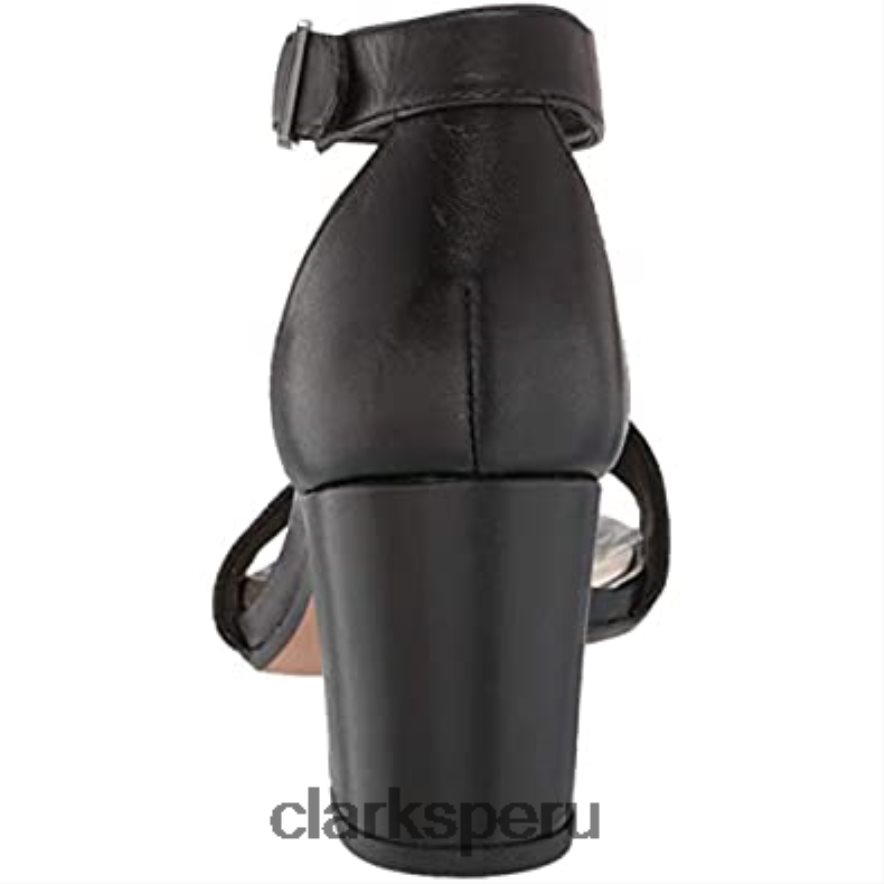 Sandalias de tacón clarks jocelynne cam de mujer en combinación de cuero negro interés mujer Clarks 40N4LX2882