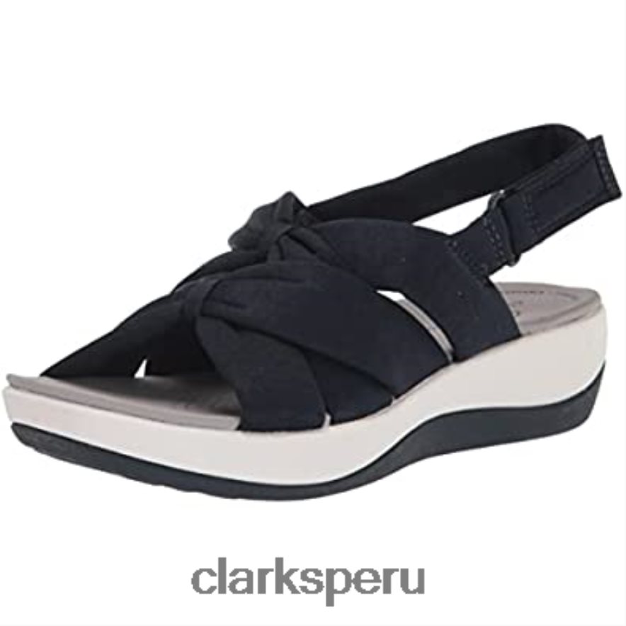 Sandalias planas clarks arla meg de textil azul marino para mujer mujer Clarks 40N4LX881 textil azul marino
