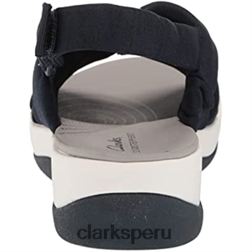 Sandalias planas clarks arla meg de textil azul marino para mujer mujer Clarks 40N4LX881 textil azul marino