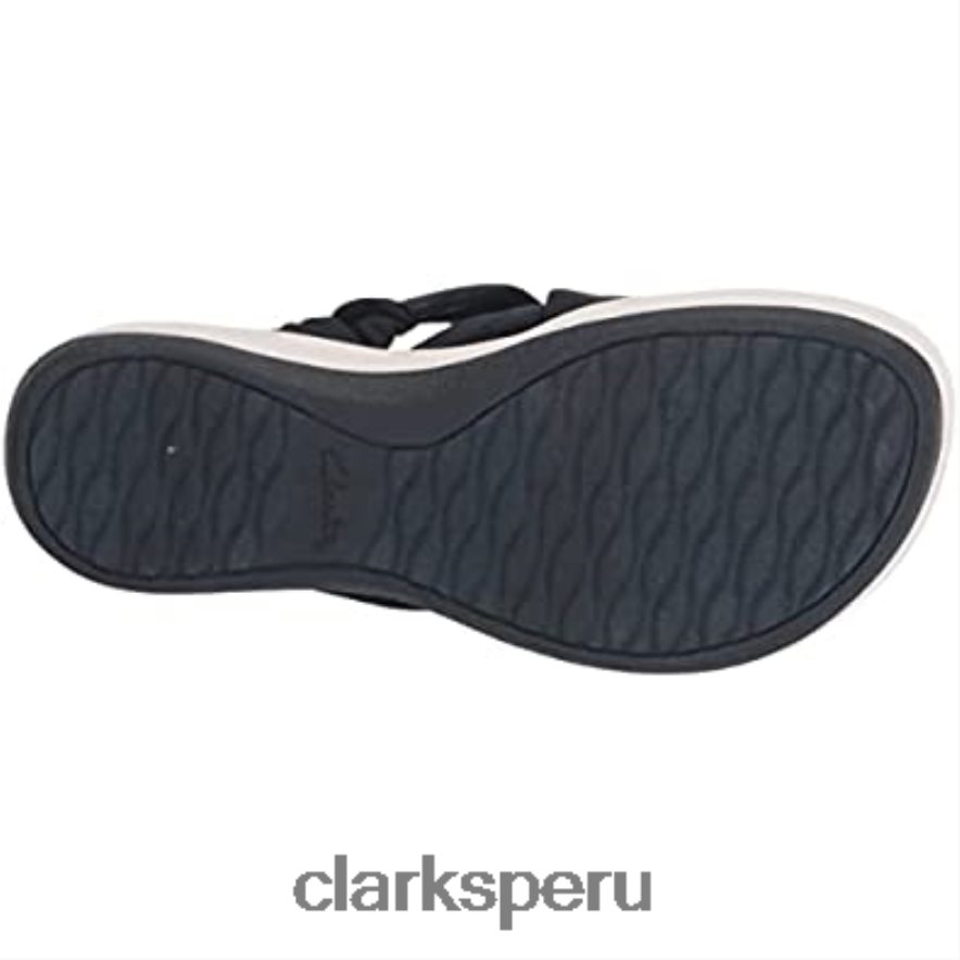 Sandalias planas clarks arla meg de textil azul marino para mujer mujer Clarks 40N4LX881 textil azul marino