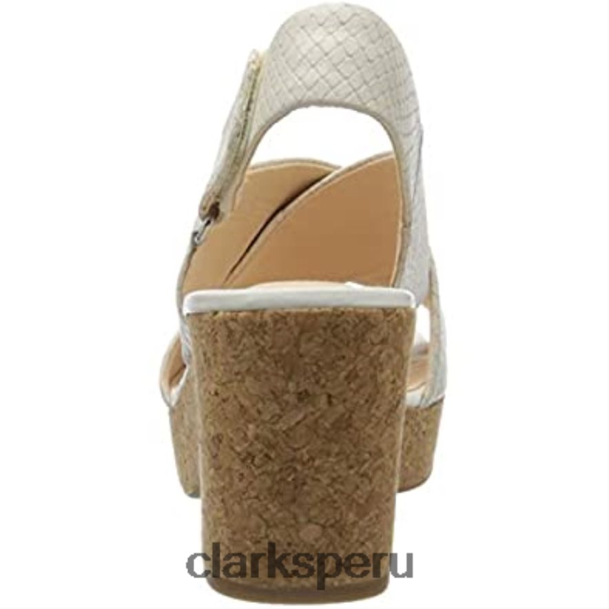 blanco (serpiente blanca serpiente blanca) mujer 261479364 sandalias con correa en el tobillo clarks mujer Clarks 40N4LX2060