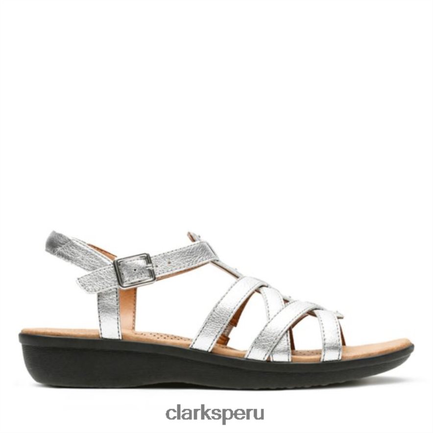 clarks manilla bonita cuero plateado cuero plateado mujer Clarks 40N4LX5210 cuero plateado