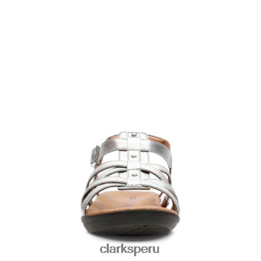 clarks manilla bonita cuero plateado cuero plateado mujer Clarks 40N4LX5210 cuero plateado
