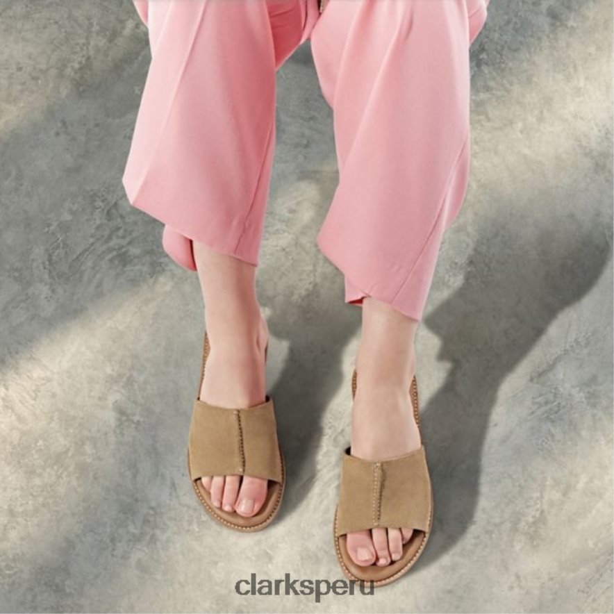 mule karsea de ante tostado claro ante tostado claro clarks mujer Clarks 40N4LX5230 gamuza color canela claro