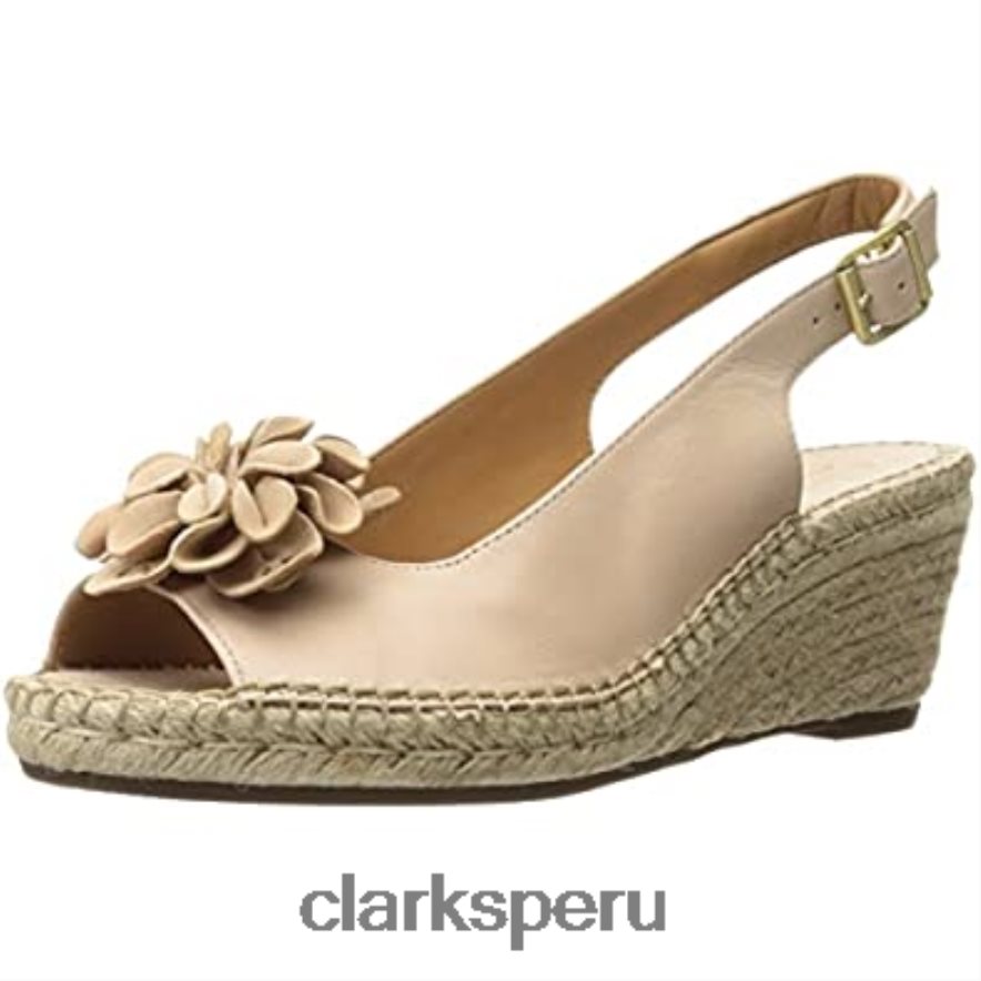 sandalia alpargata petrina bianca mujer cuña clarks piel nude mujer Clarks 40N4LX2231