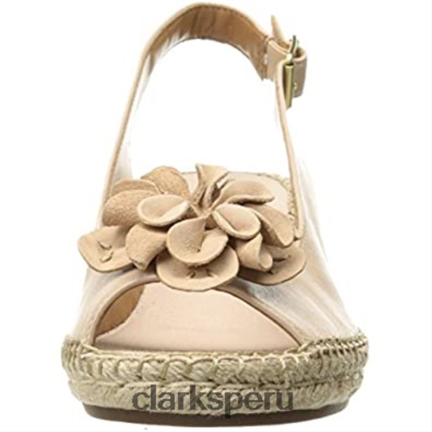 sandalia alpargata petrina bianca mujer cuña clarks piel nude mujer Clarks 40N4LX2231