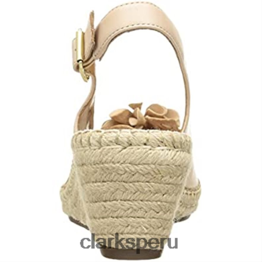 sandalia alpargata petrina bianca mujer cuña clarks piel nude mujer Clarks 40N4LX2231