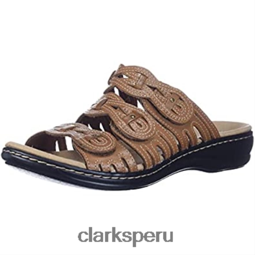sandalia clarks leisa faye mujer cuero tostado mujer Clarks 40N4LX2045 cuero marrón