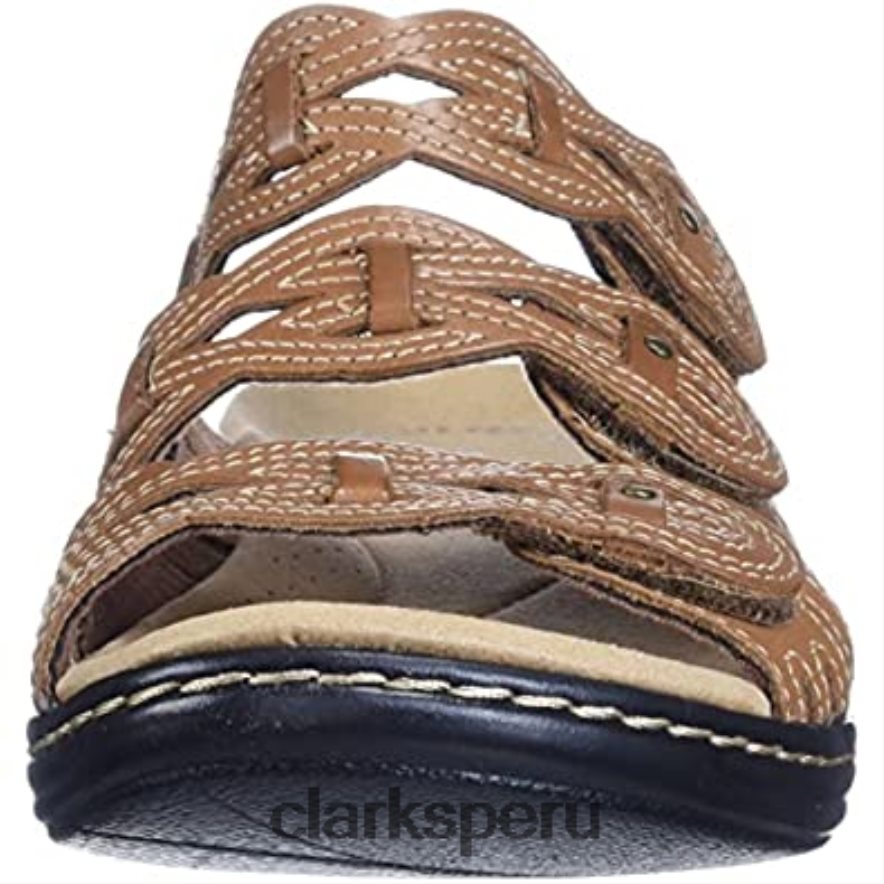 sandalia clarks leisa faye mujer cuero tostado mujer Clarks 40N4LX2045 cuero marrón